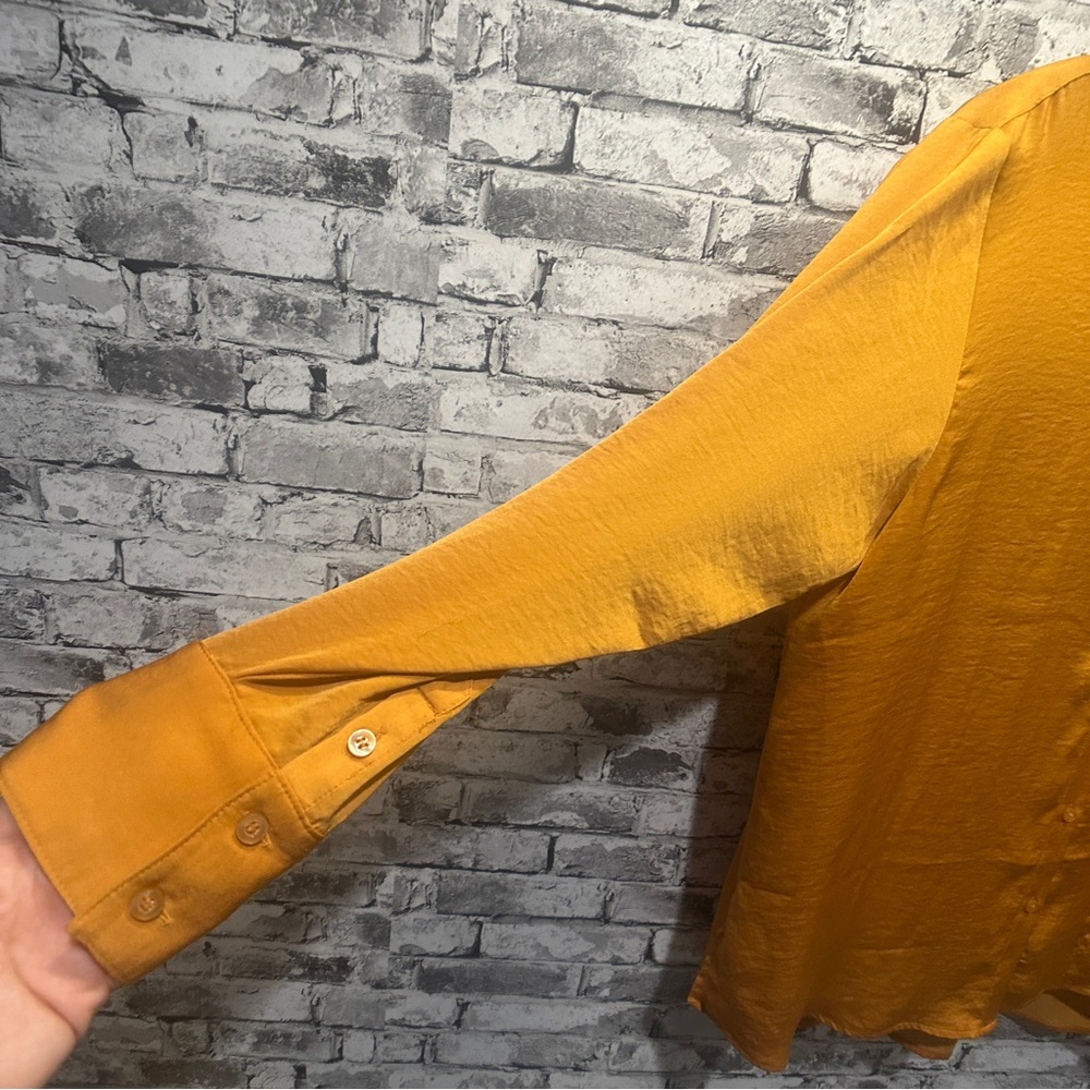 EUC Open Edit Women's Orange Button-Down Shirt Size L - Picture 4 of 13